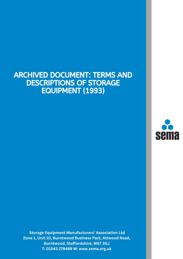 Archived document Terms and Descriptions of Storage Equipment (1993) Archived document: Terms and Descriptions of Storage Equipment (1993) - PDF only