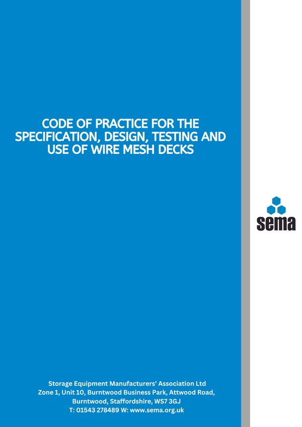 Code of Practice for the specification, design, testing and use of wire mesh decks 2024 - PDF only