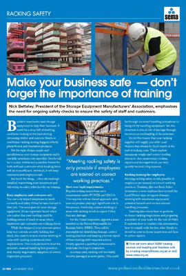 legal requirements and why  racking training is important